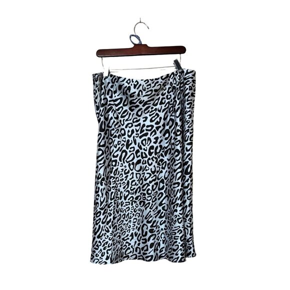 Rebecca Minkoff Womens 16W Blue & Black Animal Print Midi Skirt - Picture 2 of 6